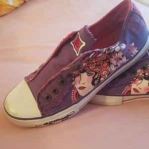 Ed Hardy canvas sneakers